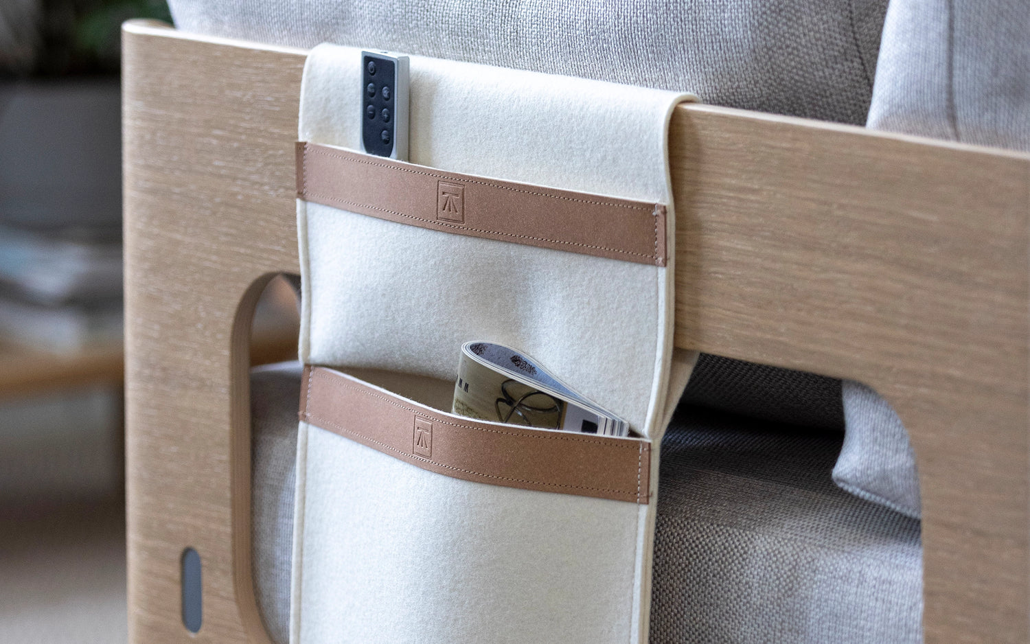 Sivu -säilytystasku, luonnonvalkoinen