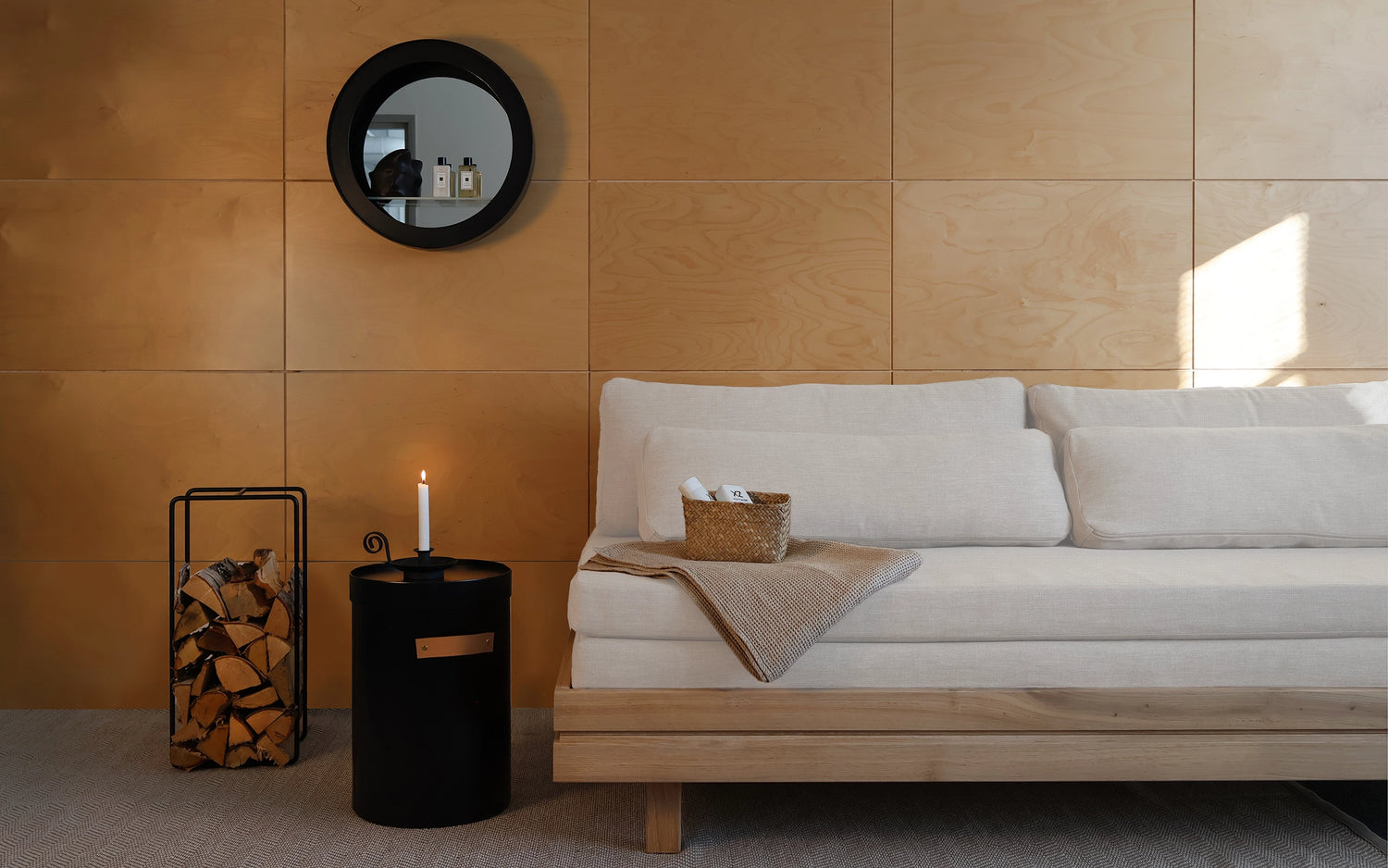 Day&Night sofa bed, oak-natural white, washable