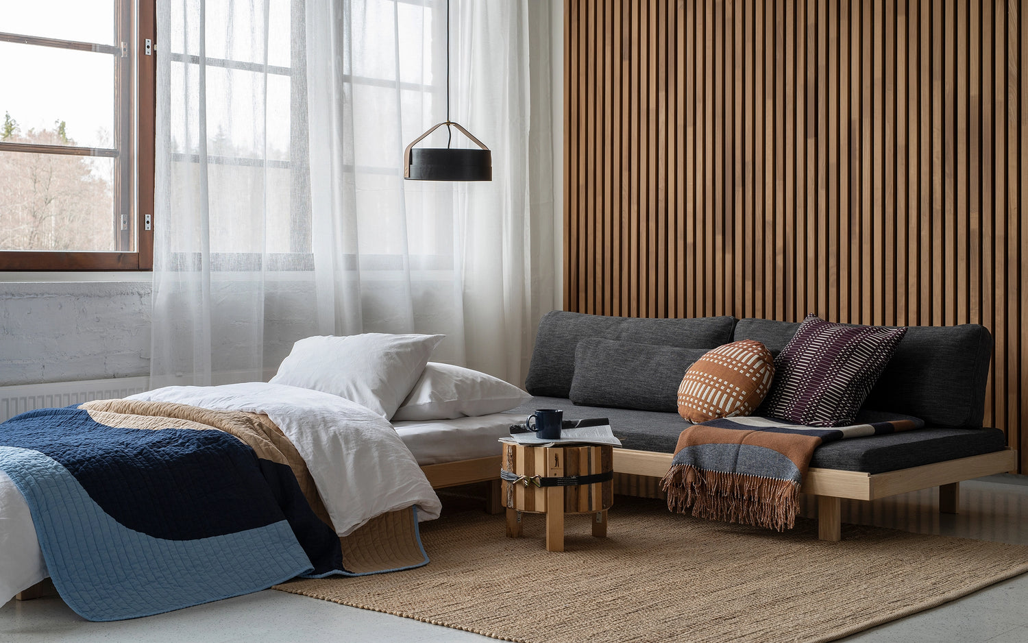 Day&Night sofa bed, oak-grey