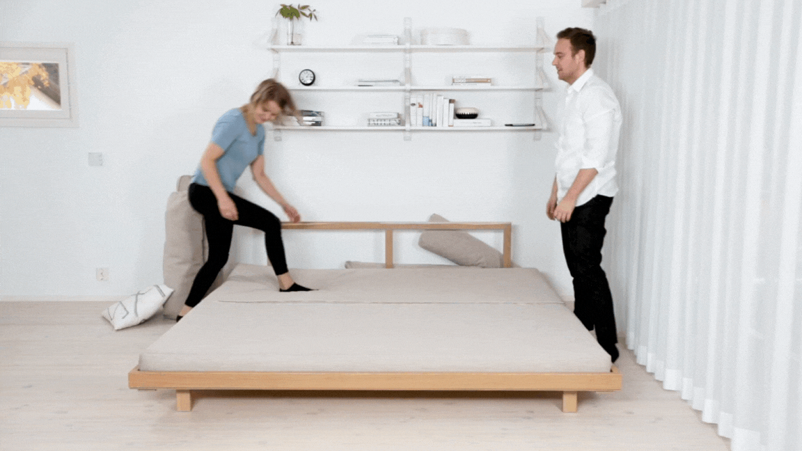 Day&Night sofa bed, oak-grey