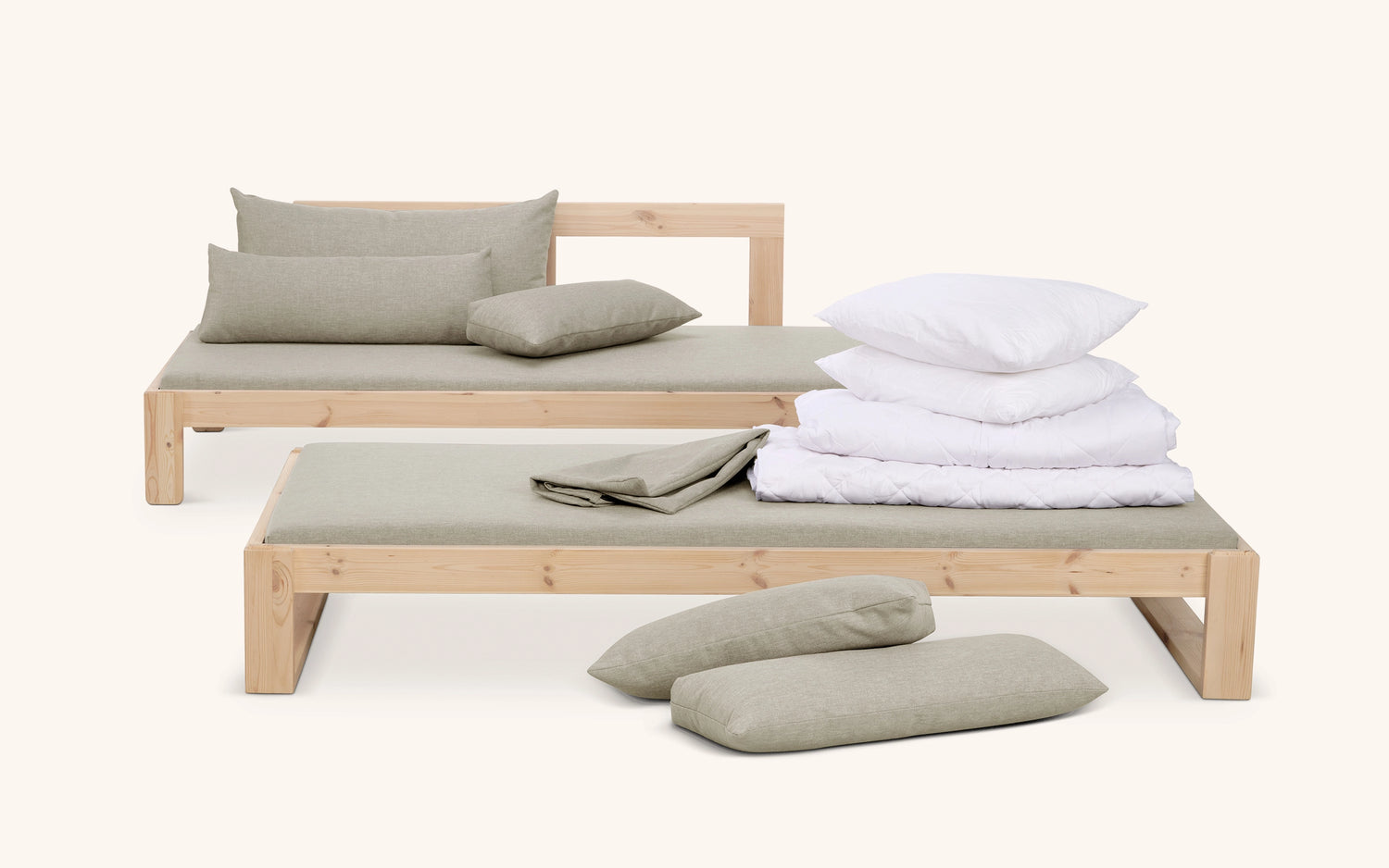 Kaiku -vuodesohva, mänty-beige