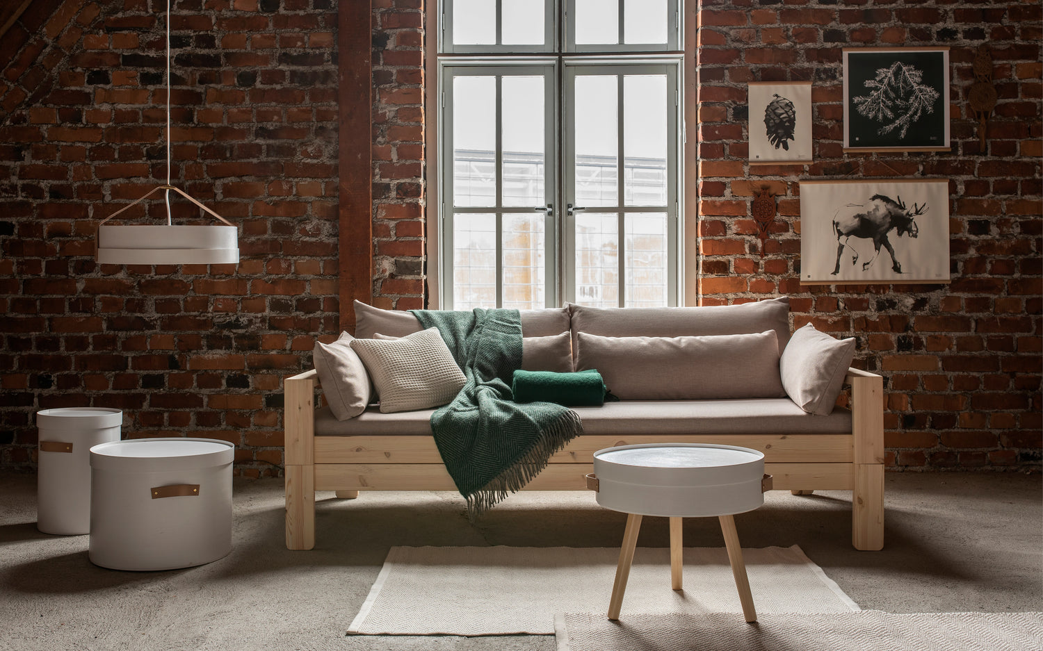 Kaiku -vuodesohva, mänty-beige