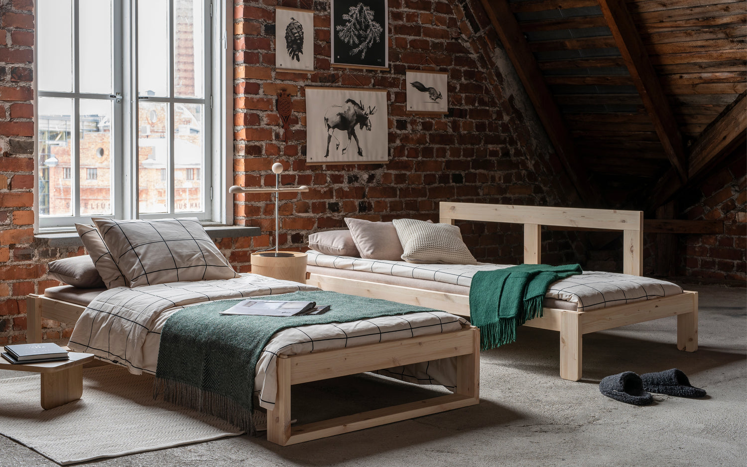 Kaiku sofa bed, pine-grey