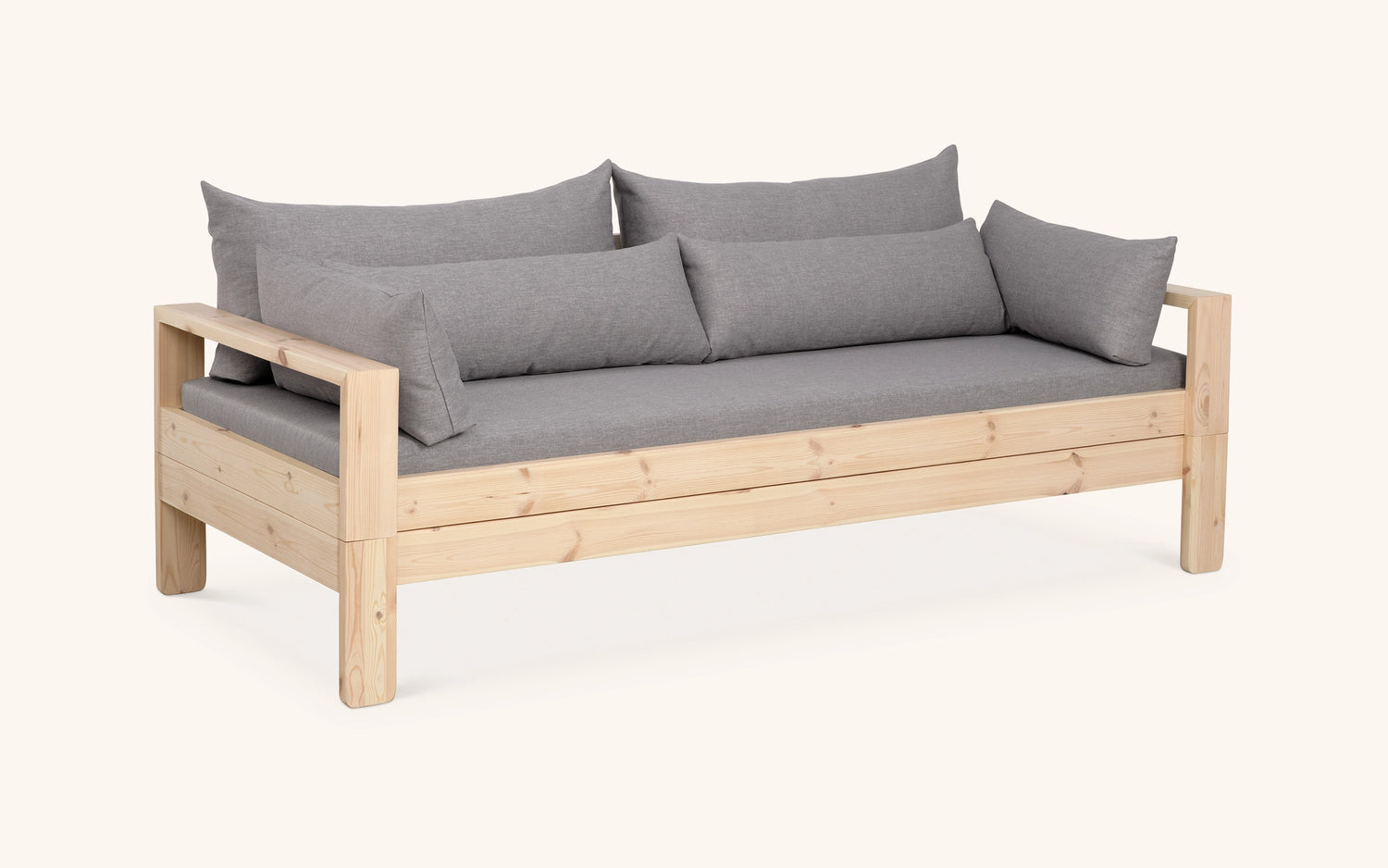 Kaiku -vuodesohva, mänty-vaalean harmaa