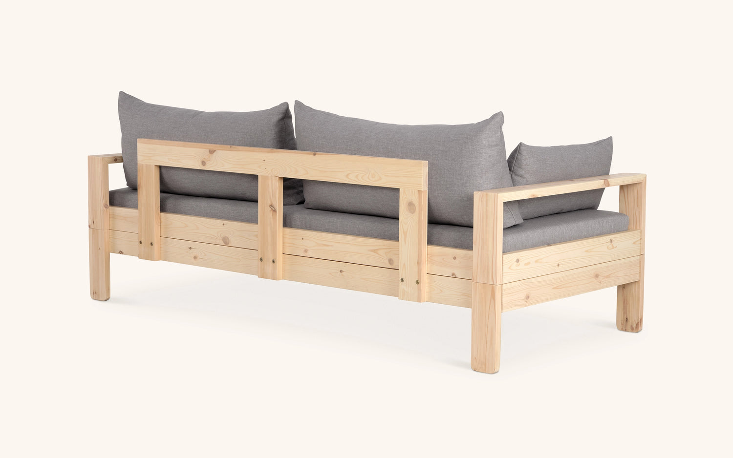 Kaiku -vuodesohva, mänty-vaalean harmaa