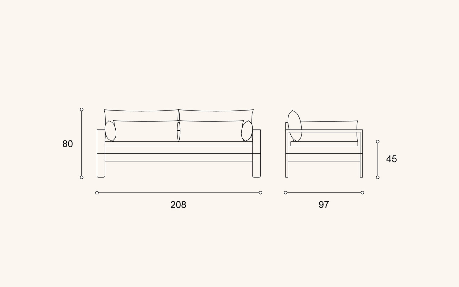 Kaiku sofa bed, pine-grey