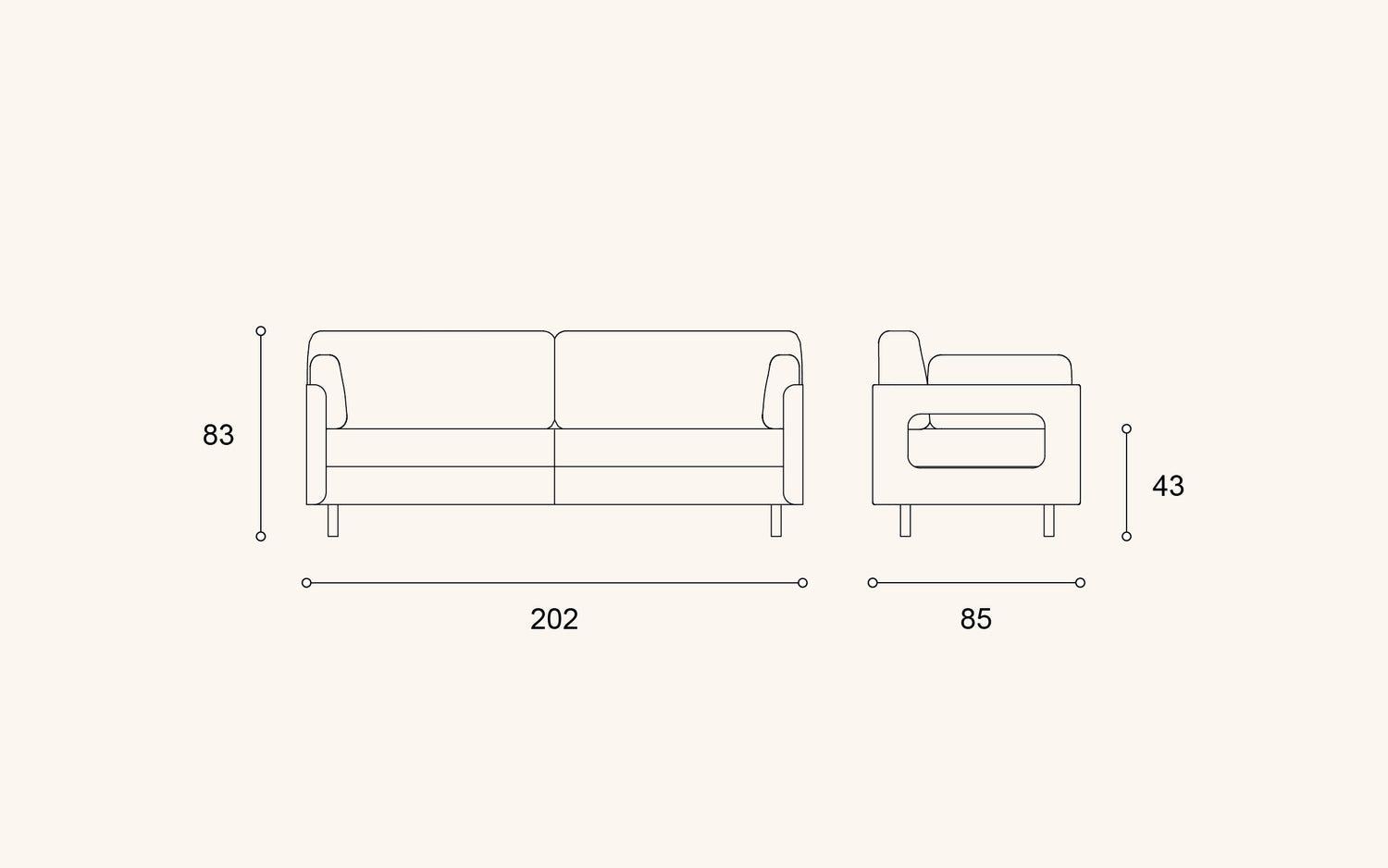 On2 Wood sofa bed, oak-dark grey, washable