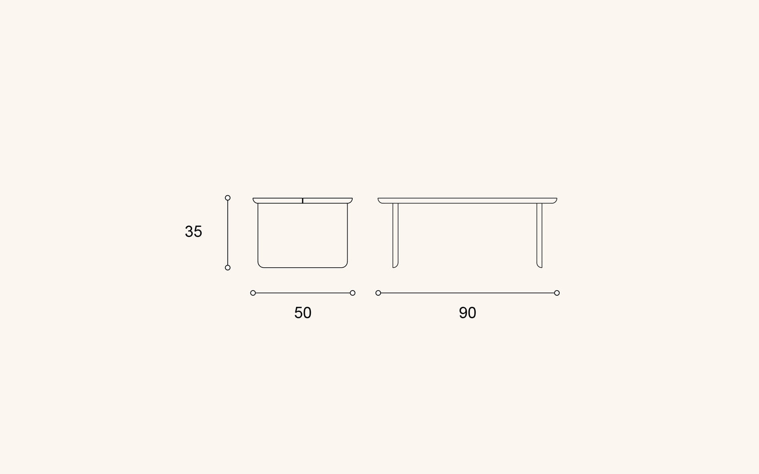 Renki L -sohvapöytä, tammi