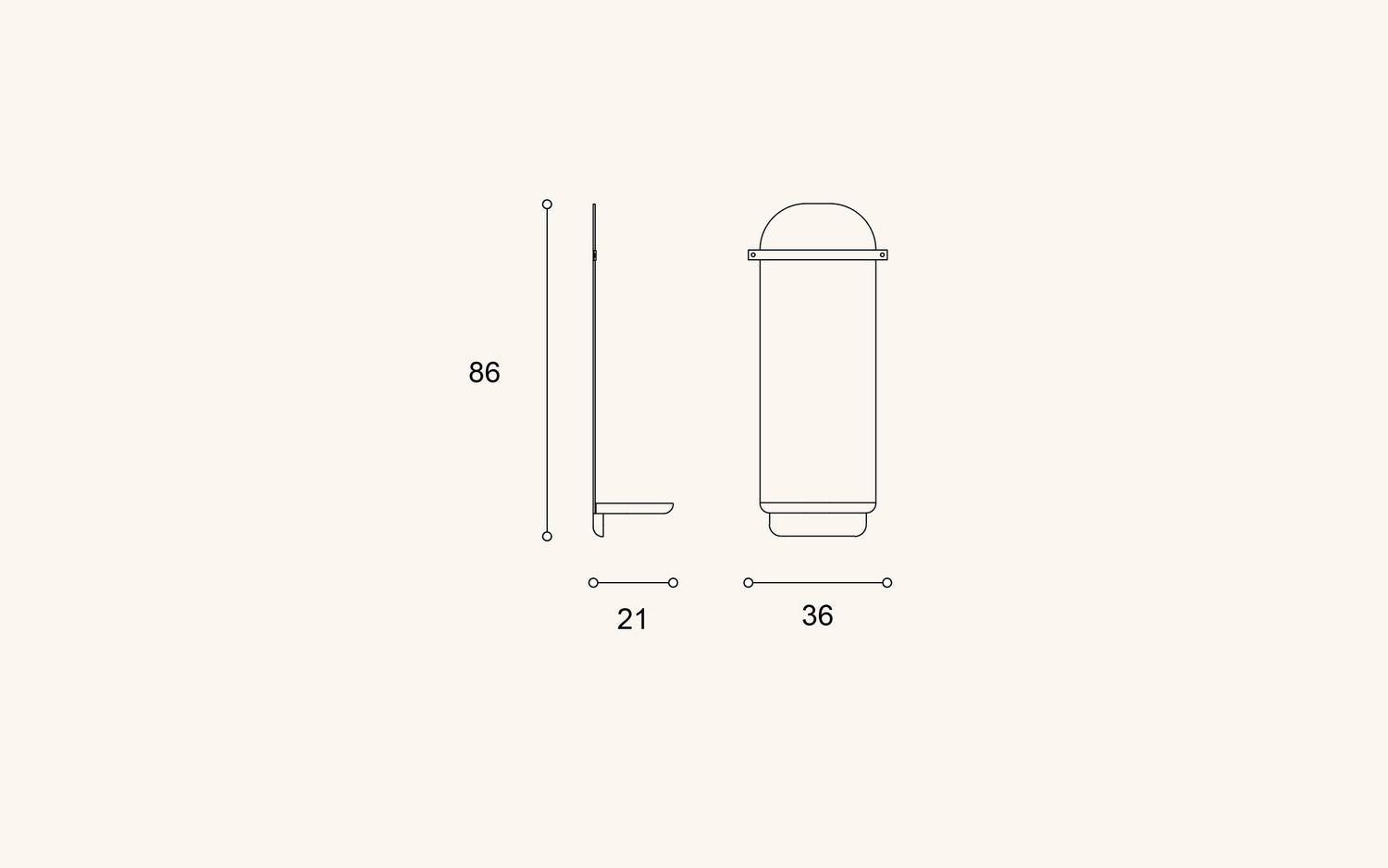 Renki -peili, tammi, hyllyllä