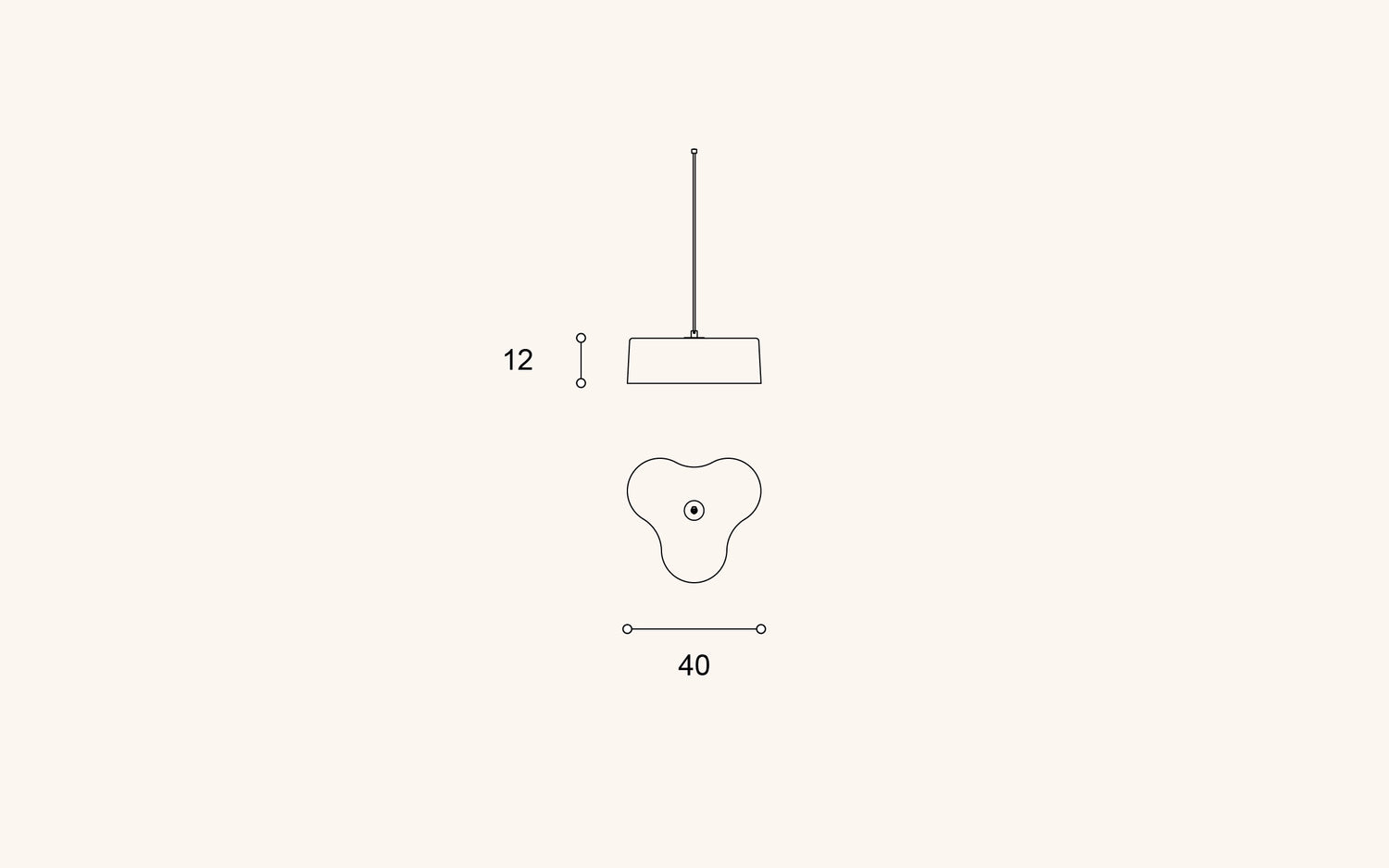 Triple 400 pendant light, white