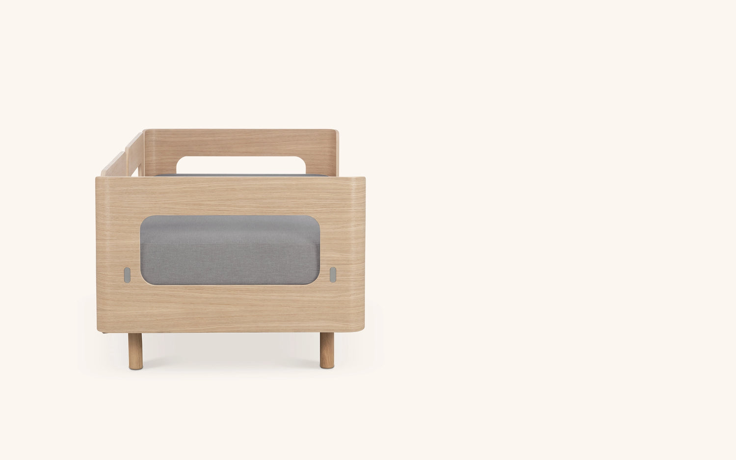 On2 Wood sofa bed, oak-light grey