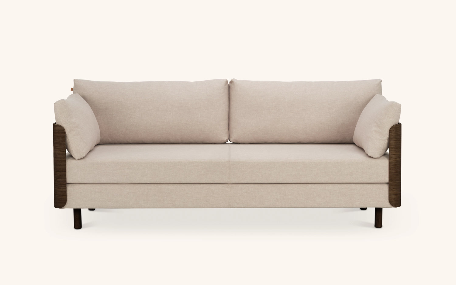 On2 Wood sofa bed, dark oak-beige