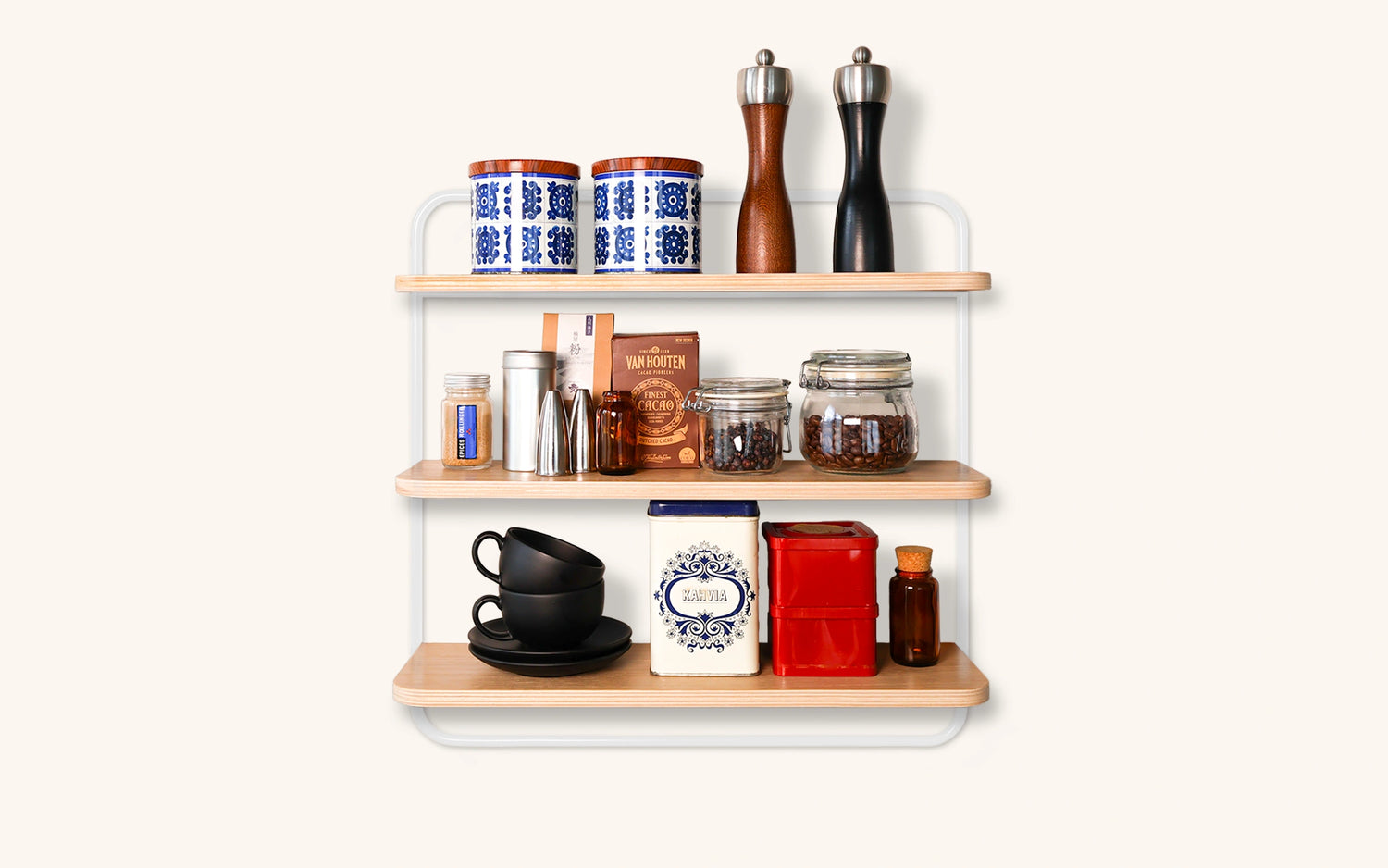 Sopiva wall shelf, oak- white