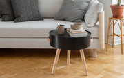kotimainen puinen design sohvapöytä säilytin tapioanttila