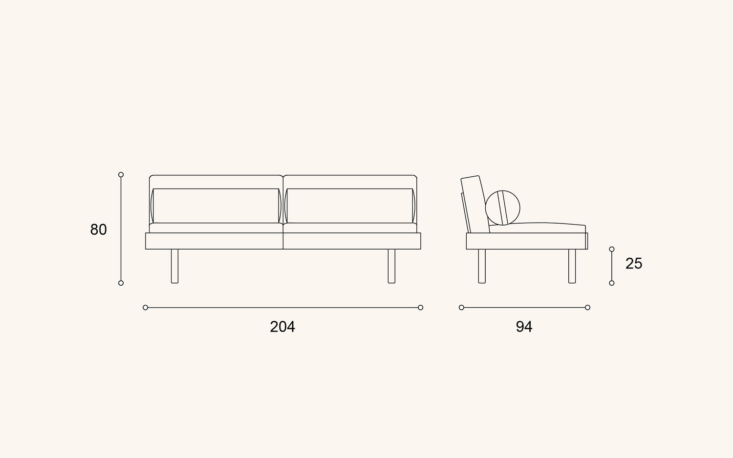 Frendi sofa bed, Hopper 51 beige