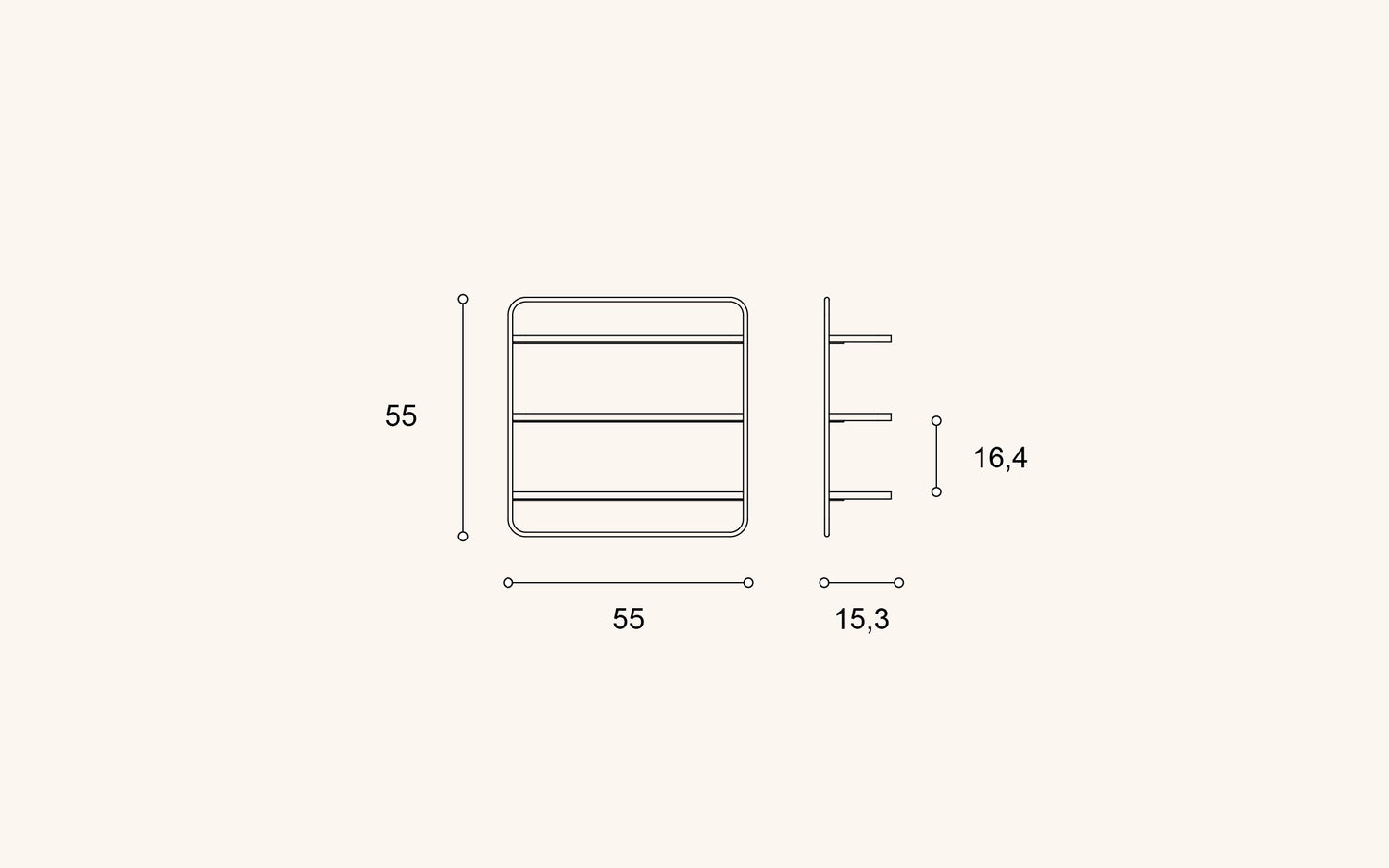 Sopiva wall shelf, oak- white