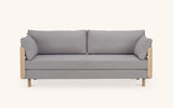On2 Wood sofa bed, oak/ light grey