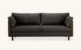 On2 Wood sofa bed, brown oak/ dark grey