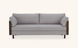 On2 Wood sofa bed, dark oak-light grey