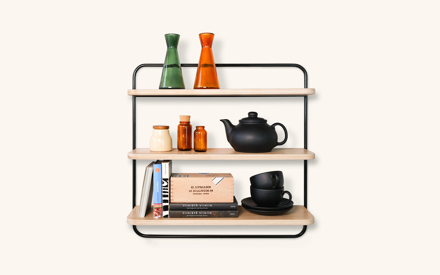 Sopiva wall shelf, oak-black