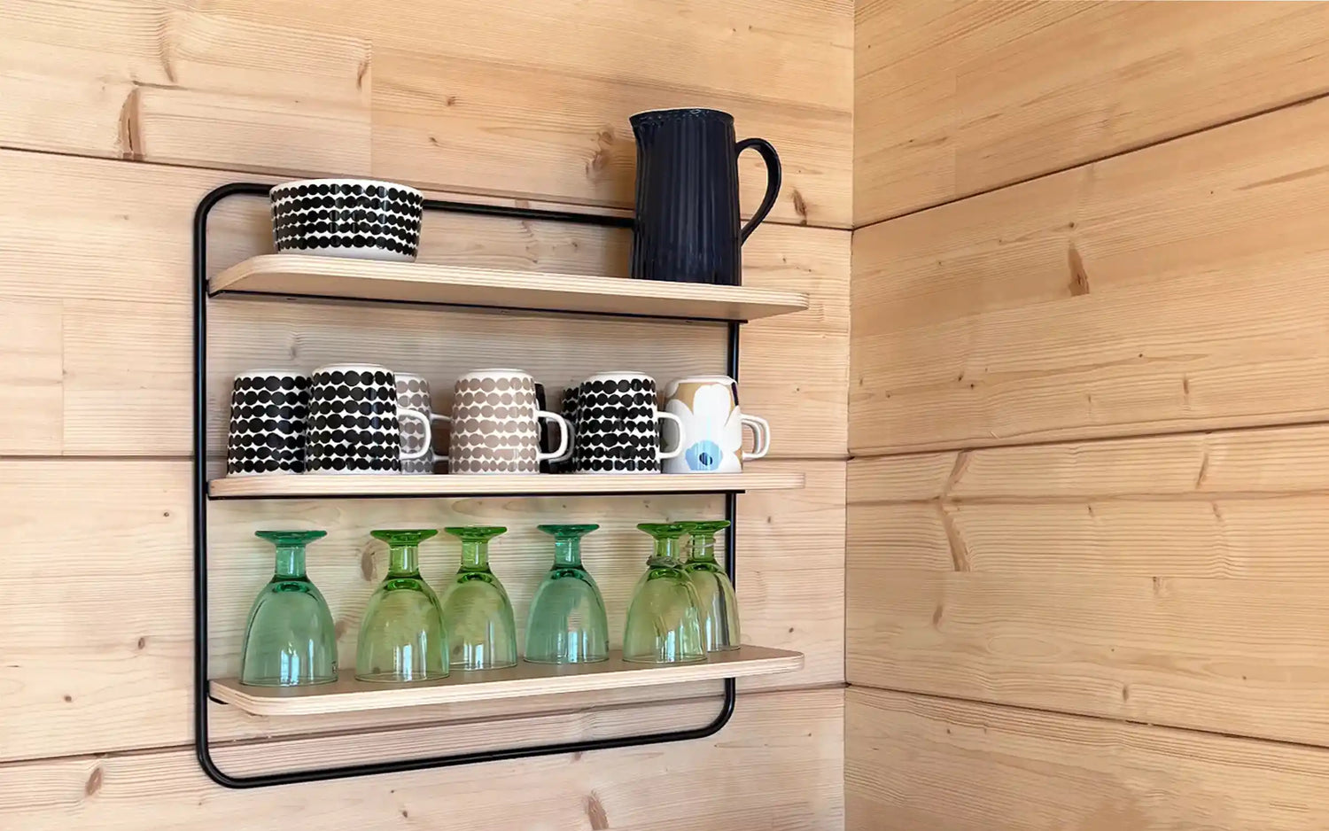Sopiva wall shelf, oak/black