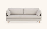 On2 Fabric sofa bed, oak-natural white, washable